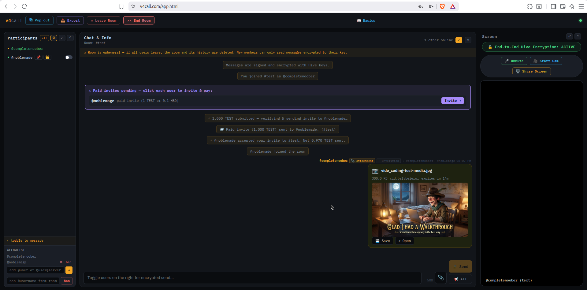 Uploaded file appearing in room